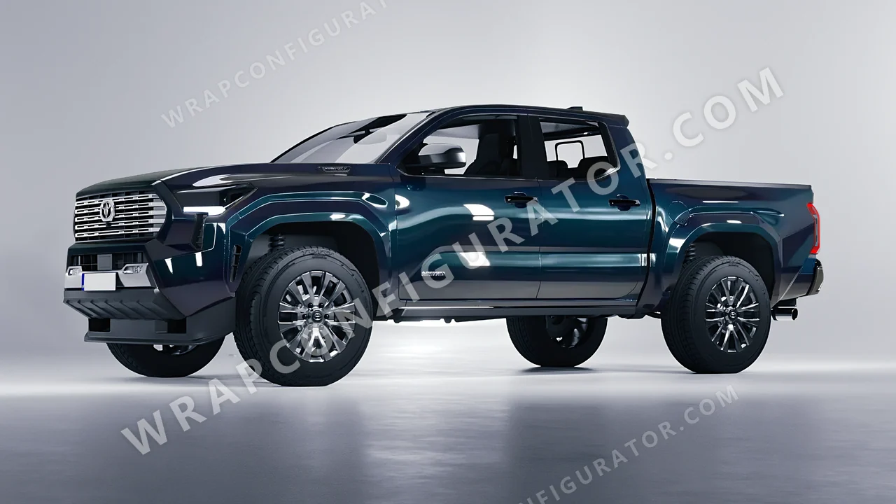 Blue Toyota Tacoma 2024 wrapped in Colourshield PPF by HyperPro Petrol Blue HGF108-P
