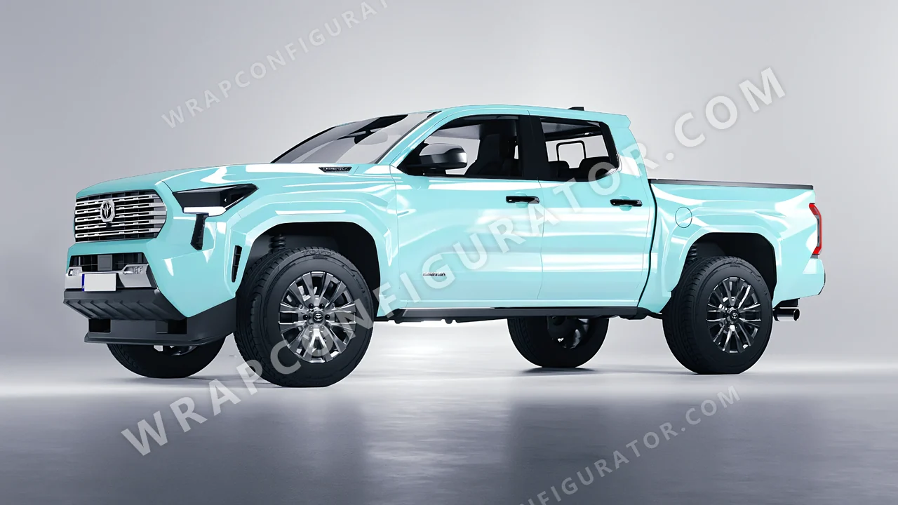 Blue Toyota Tacoma 2024 wrapped in Colourshield PPF by HyperPro Sea Blue HGF04-P