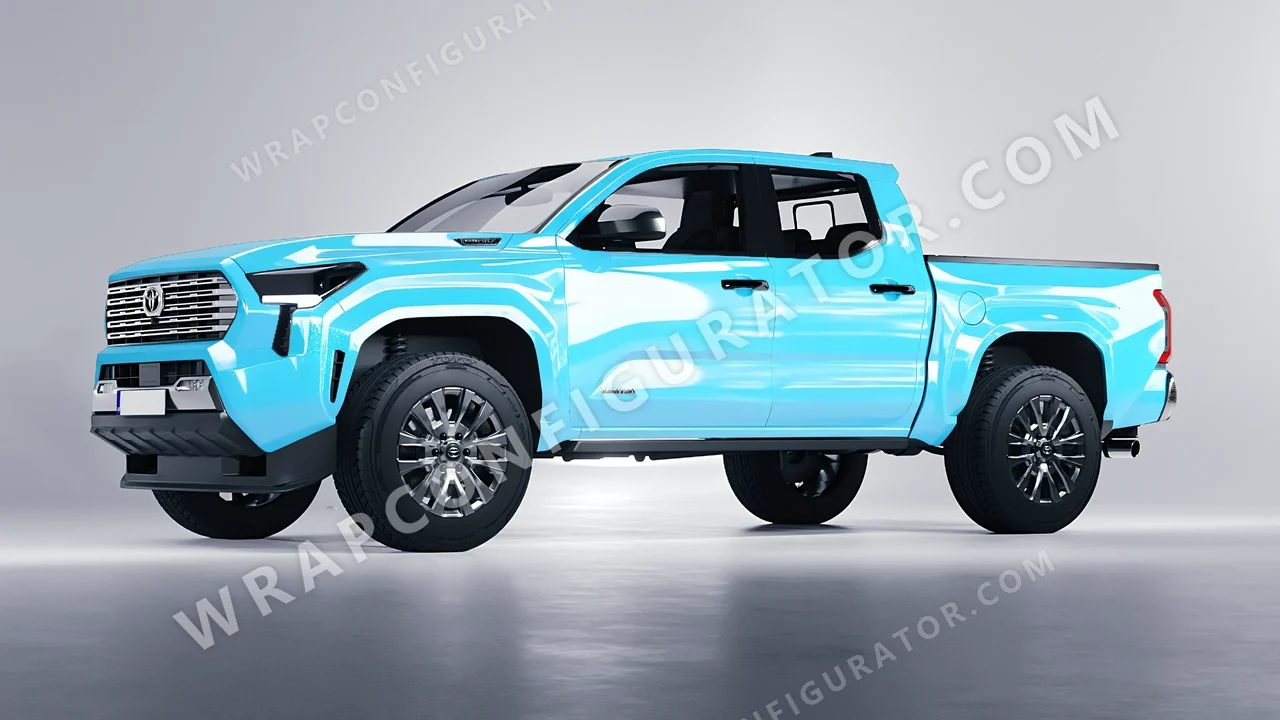 Blue Toyota Tacoma 2024 wrapped in Colourshield PPF by HyperPro Sky Blue HGF07-P