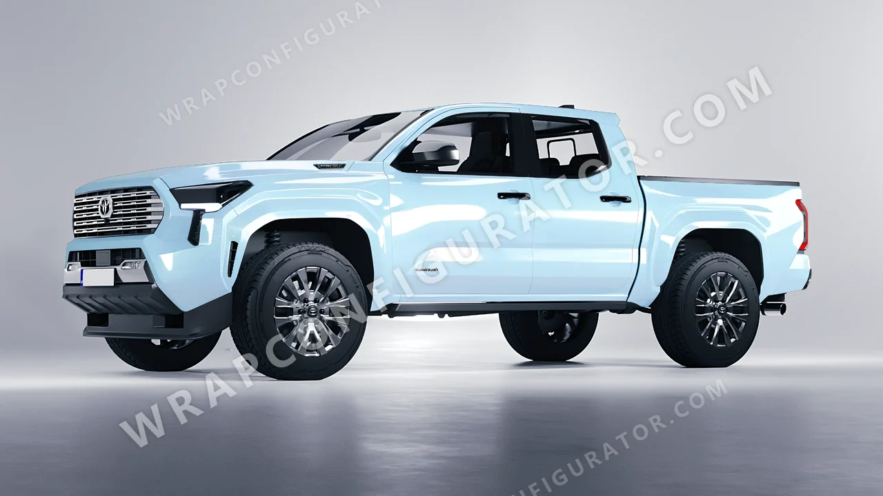 Blue Toyota Tacoma 2024 wrapped in Inozetek Dynamic PPF Blue DPPF937