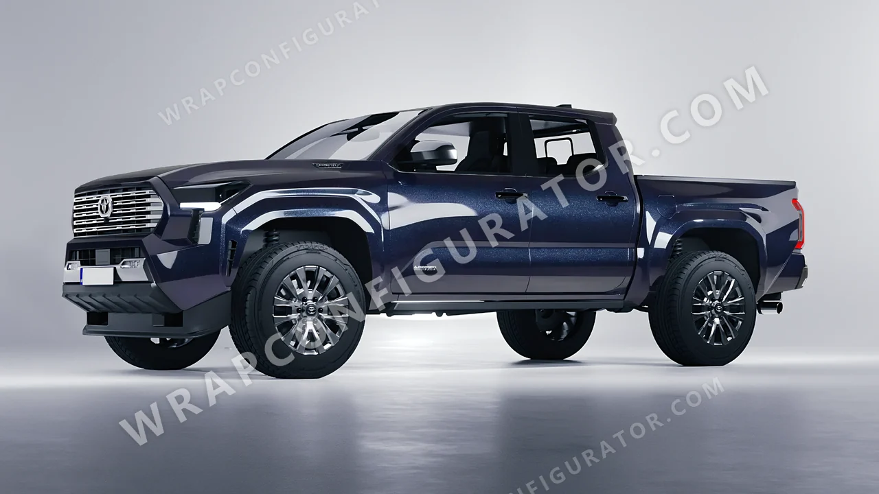 Blue Toyota Tacoma 2024 wrapped in Inozetek Dynamic PPF Graphite Blue DPPF922