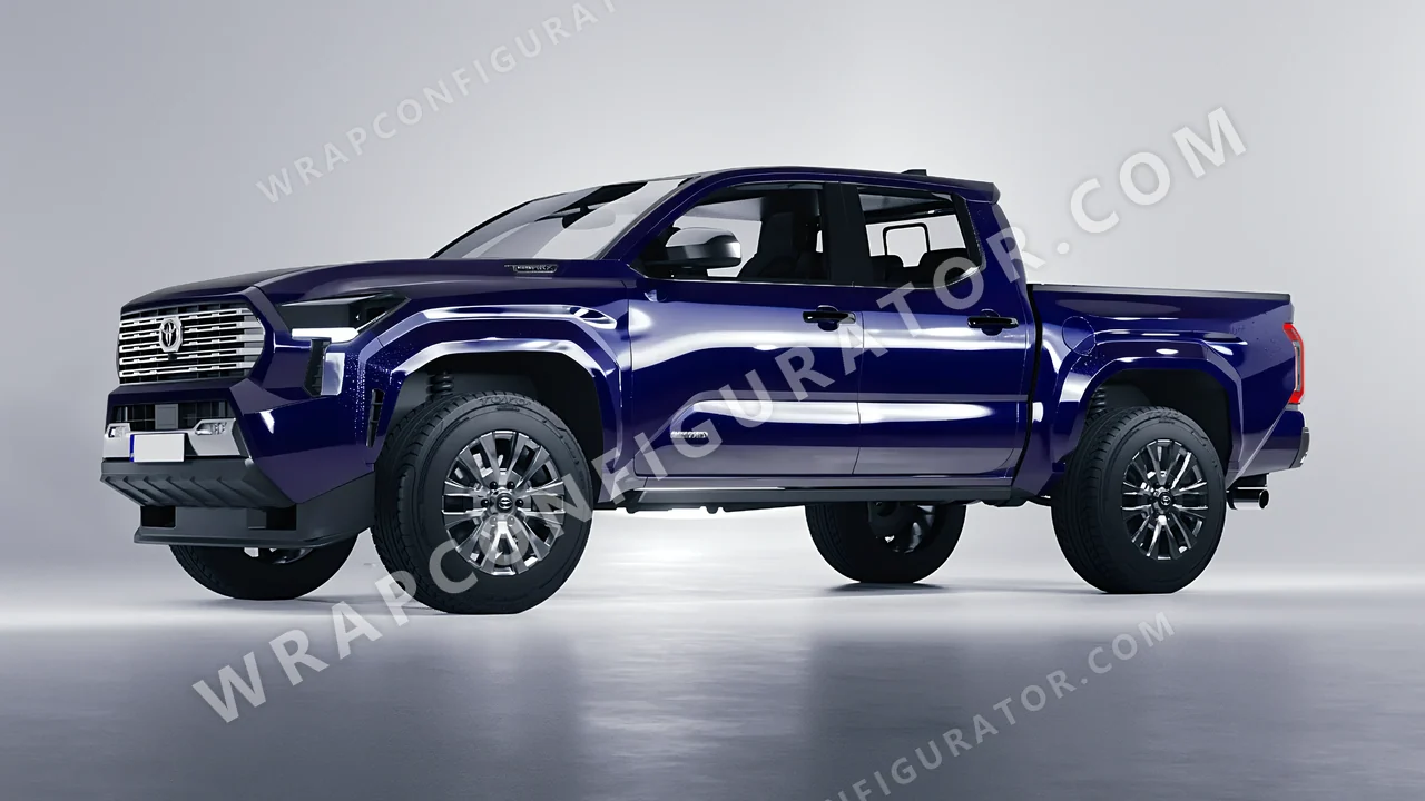 Blue Toyota Tacoma 2024 wrapped in Inozetek Dynamic PPF SQ Navy SQ102NV