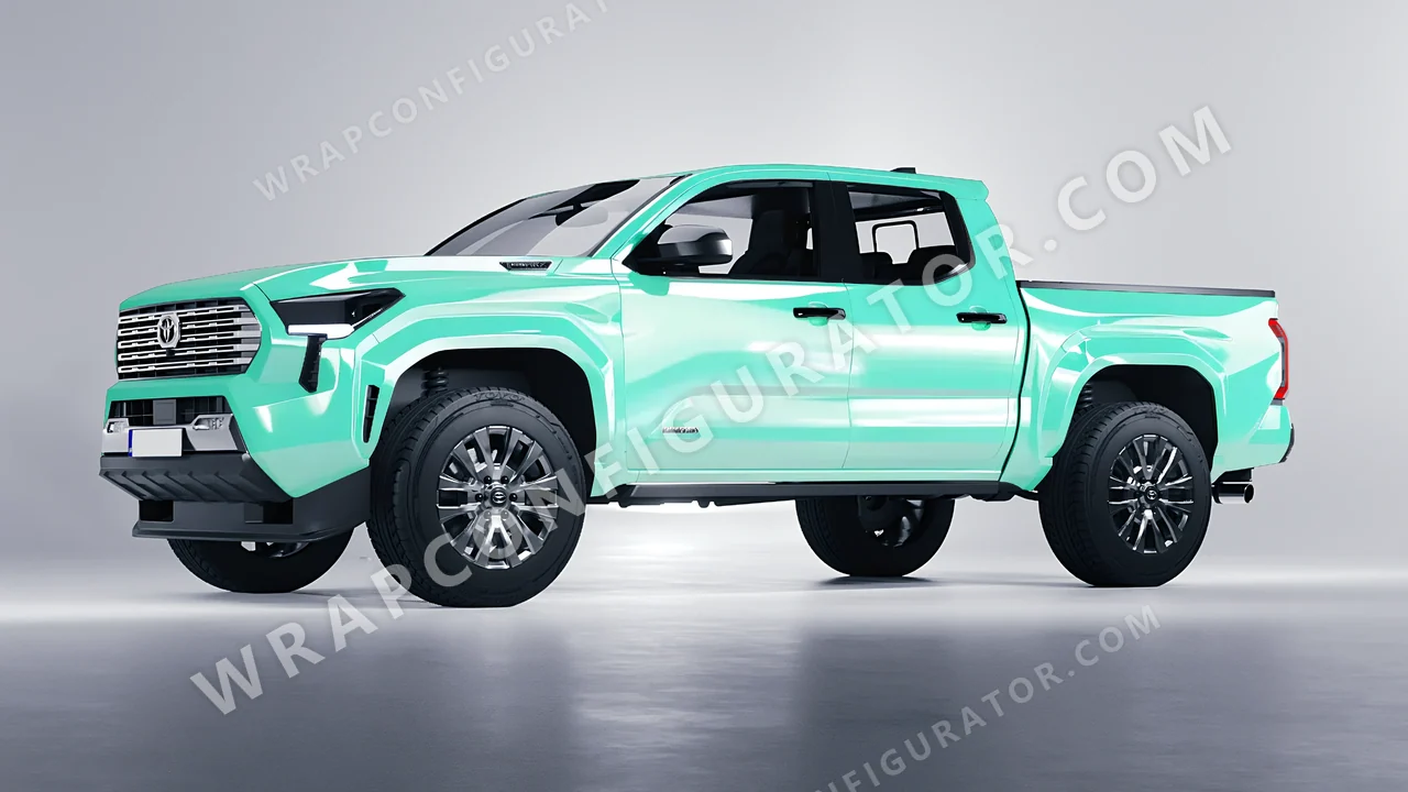 Blue Toyota Tacoma 2024 wrapped in Inozetek Dynamic PPF Tiffany Blue DPPF935