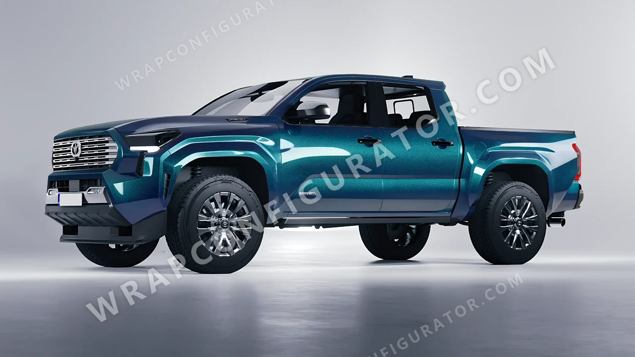 Blue Toyota Tacoma 2024 wrapped in KPMF Excelsior Blue K75441
