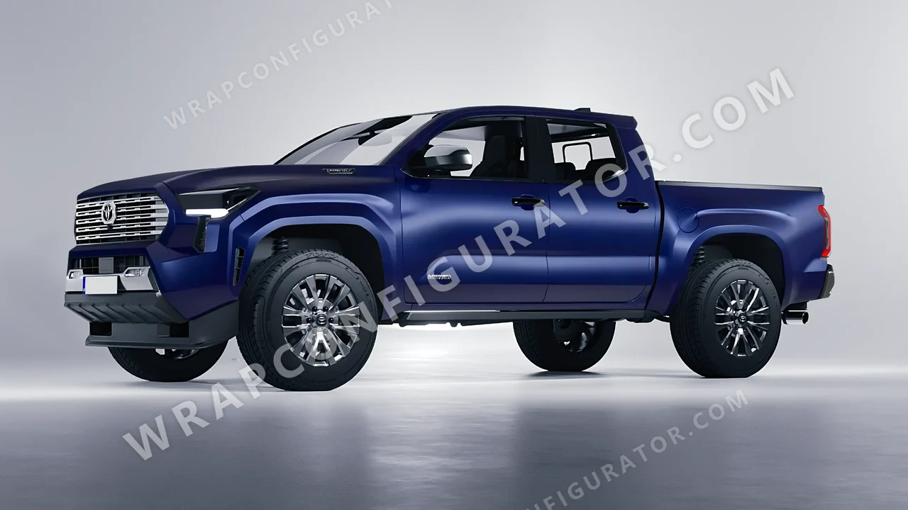 Blue Toyota Tacoma 2024 wrapped in KPMF Frozen Sapphire Matt K75578