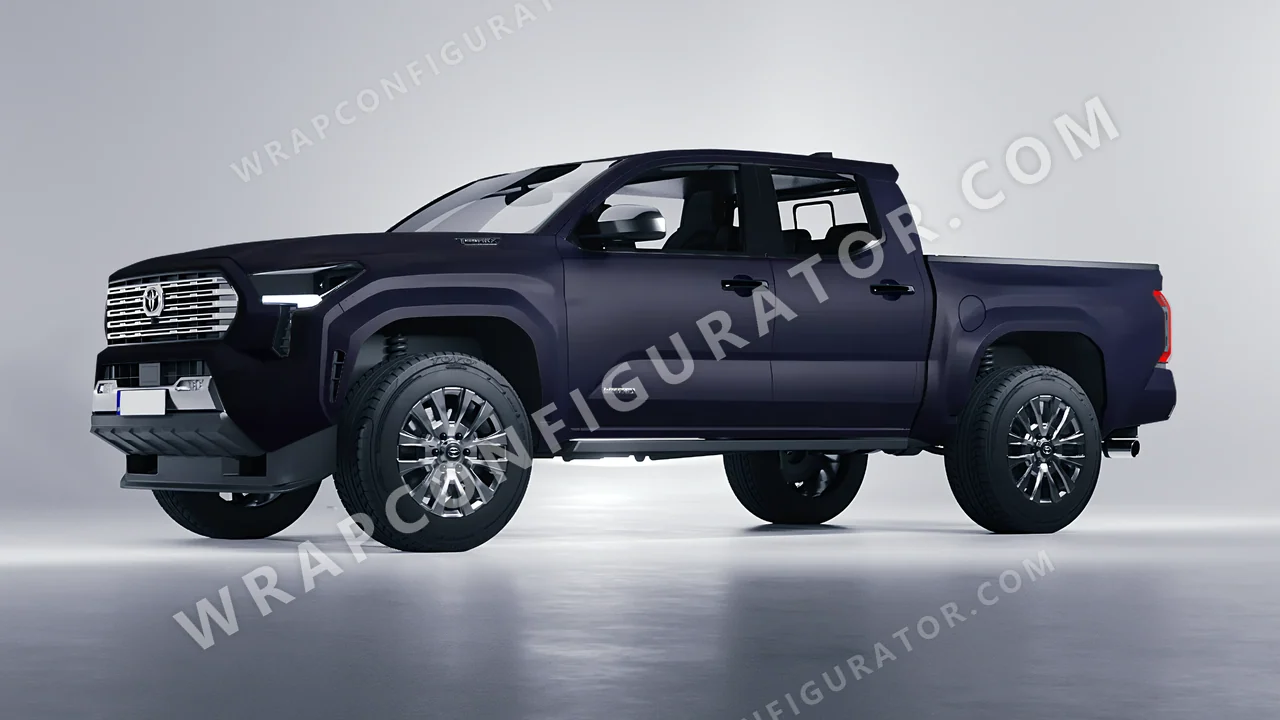 Blue Toyota Tacoma 2024 wrapped in KPMF Matt Sinister Blue K75562