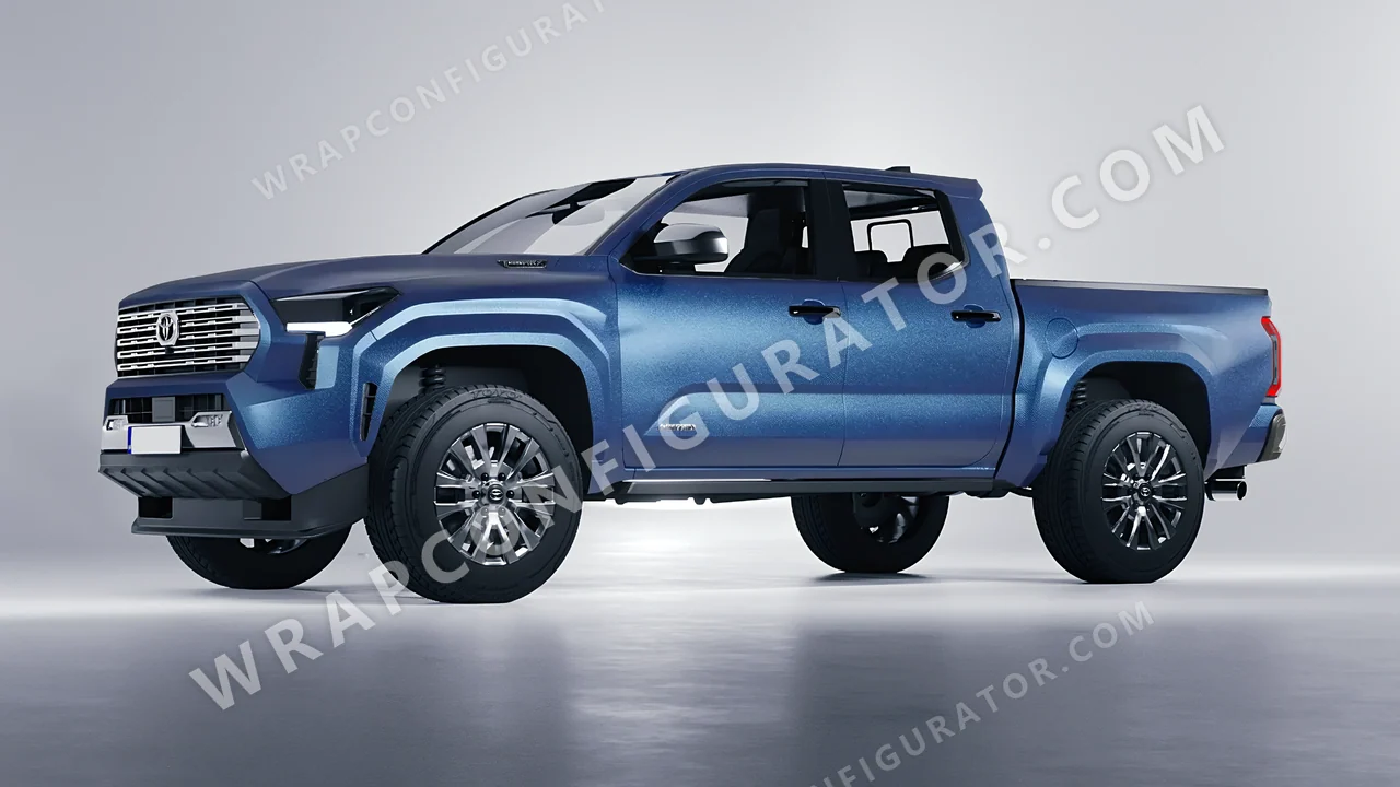 Blue Toyota Tacoma 2024 wrapped in KPMF Matt Trenton Blue K75544