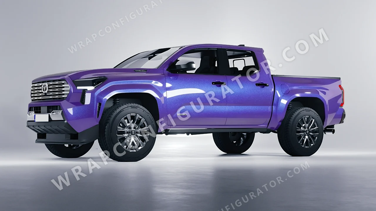 Blue Toyota Tacoma 2024 wrapped in KPMF Twilight Sky K75417
