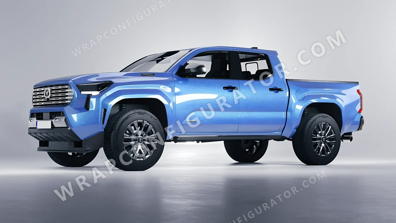 Blue Toyota Tacoma 2024 wrapped in ORACAL Azure 970RA-197G