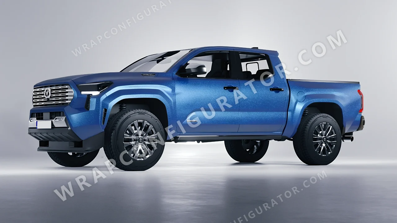 Blue Toyota Tacoma 2024 wrapped in ORACAL Azure 970RA-197M