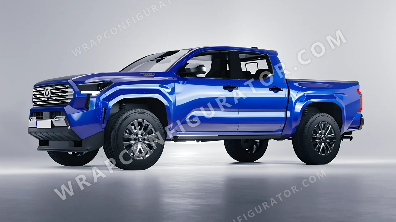 Blue Toyota Tacoma 2024 wrapped in ORACAL Blue 970RA-067G