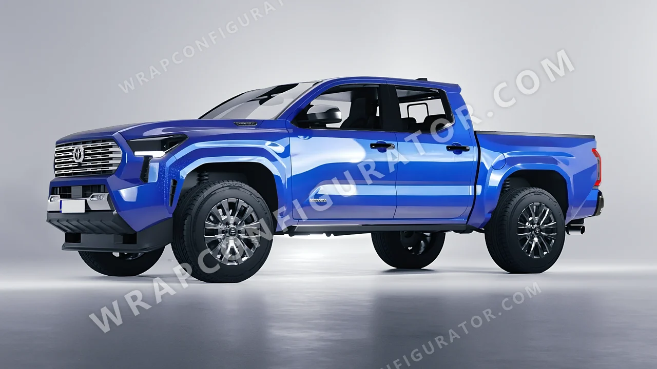 Blue Toyota Tacoma 2024 wrapped in ORACAL Glacier Blue 970RA-555G