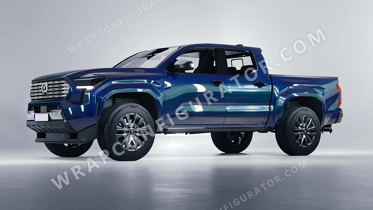 Blue Toyota Tacoma 2024 wrapped in ORACAL Indigo Blue 970RA-544G