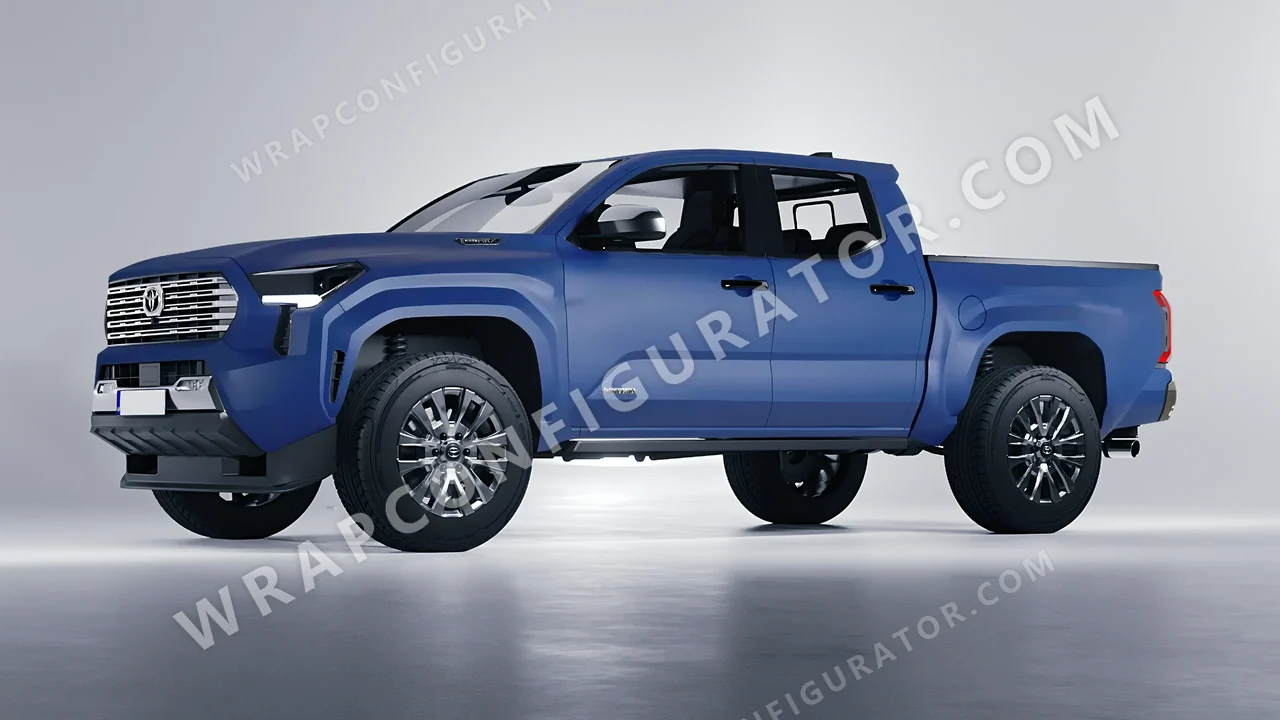 Blue Toyota Tacoma 2024 wrapped in ORACAL Indigo Blue 970RA-544M