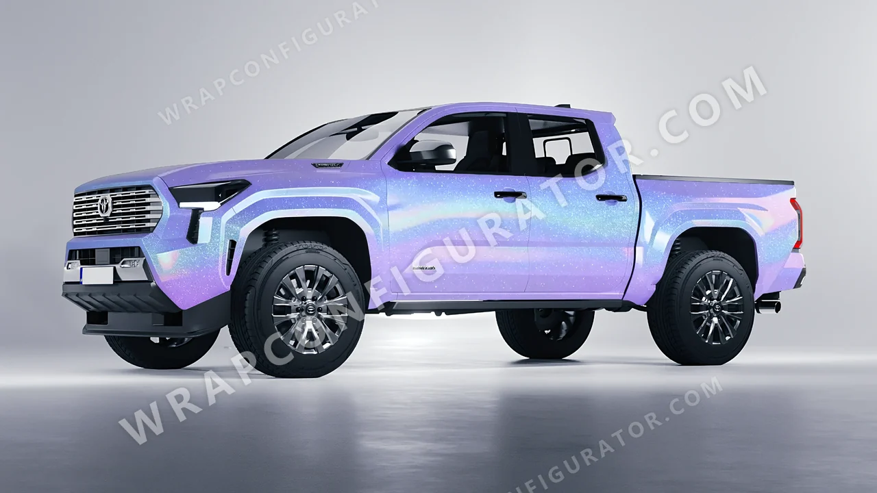 Blue Toyota Tacoma 2024 wrapped in ORACAL Intergalactic Blue 970RA-155G