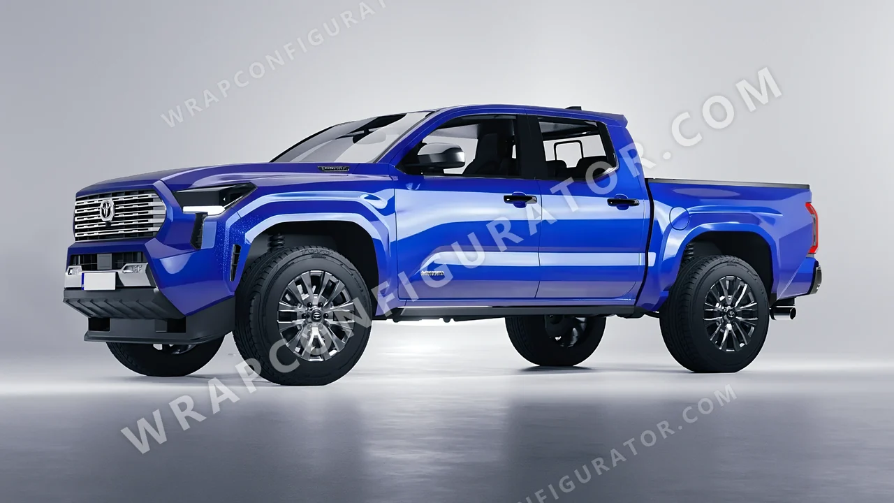 Blue Toyota Tacoma 2024 wrapped in ORACAL King Blue 970RA-049G