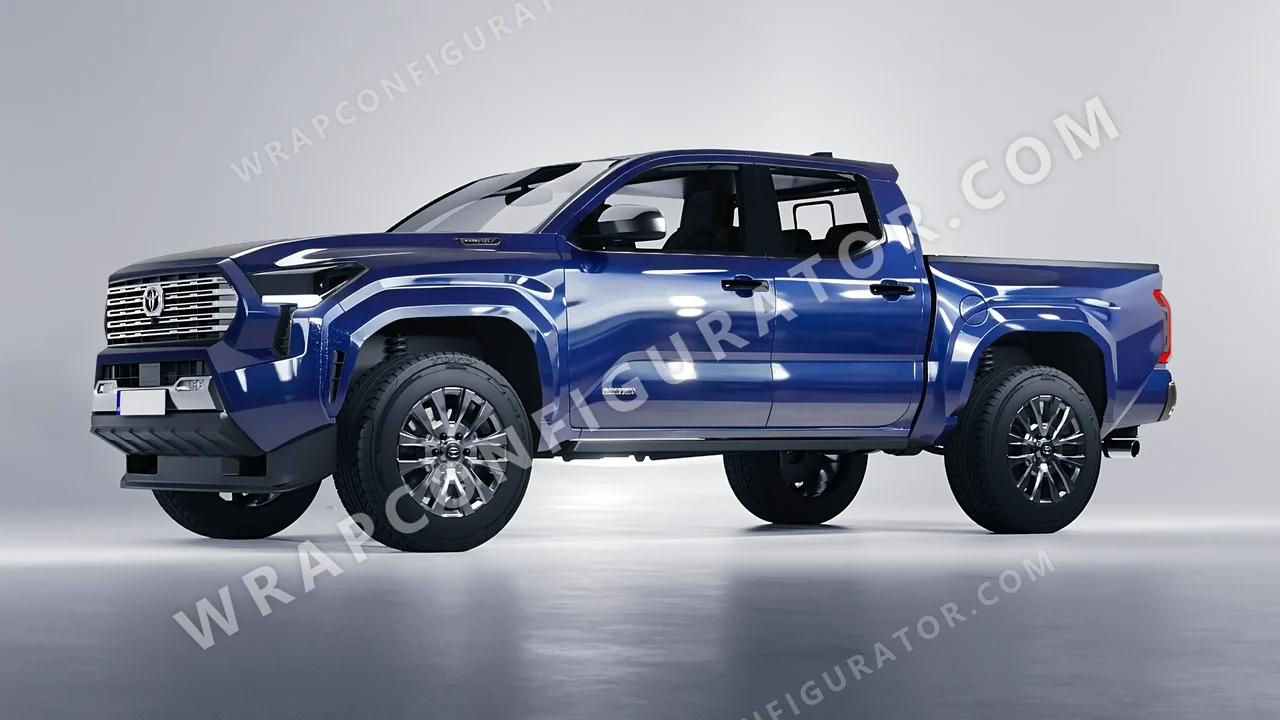 Blue Toyota Tacoma 2024 wrapped in ORACAL Light Navy 970RA-564G