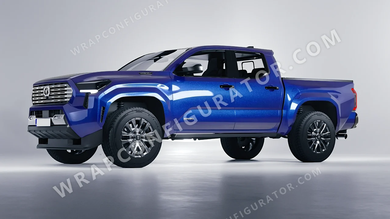 Blue Toyota Tacoma 2024 wrapped in ORACAL Night Blue 970RA-196G