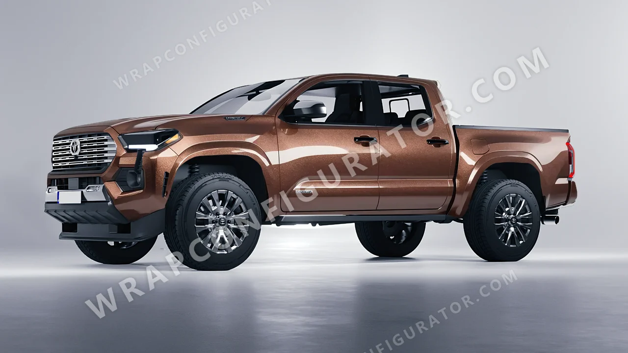 Brown Toyota Tacoma 2024 wrapped in Avery Dennison Brown SW900-929-M