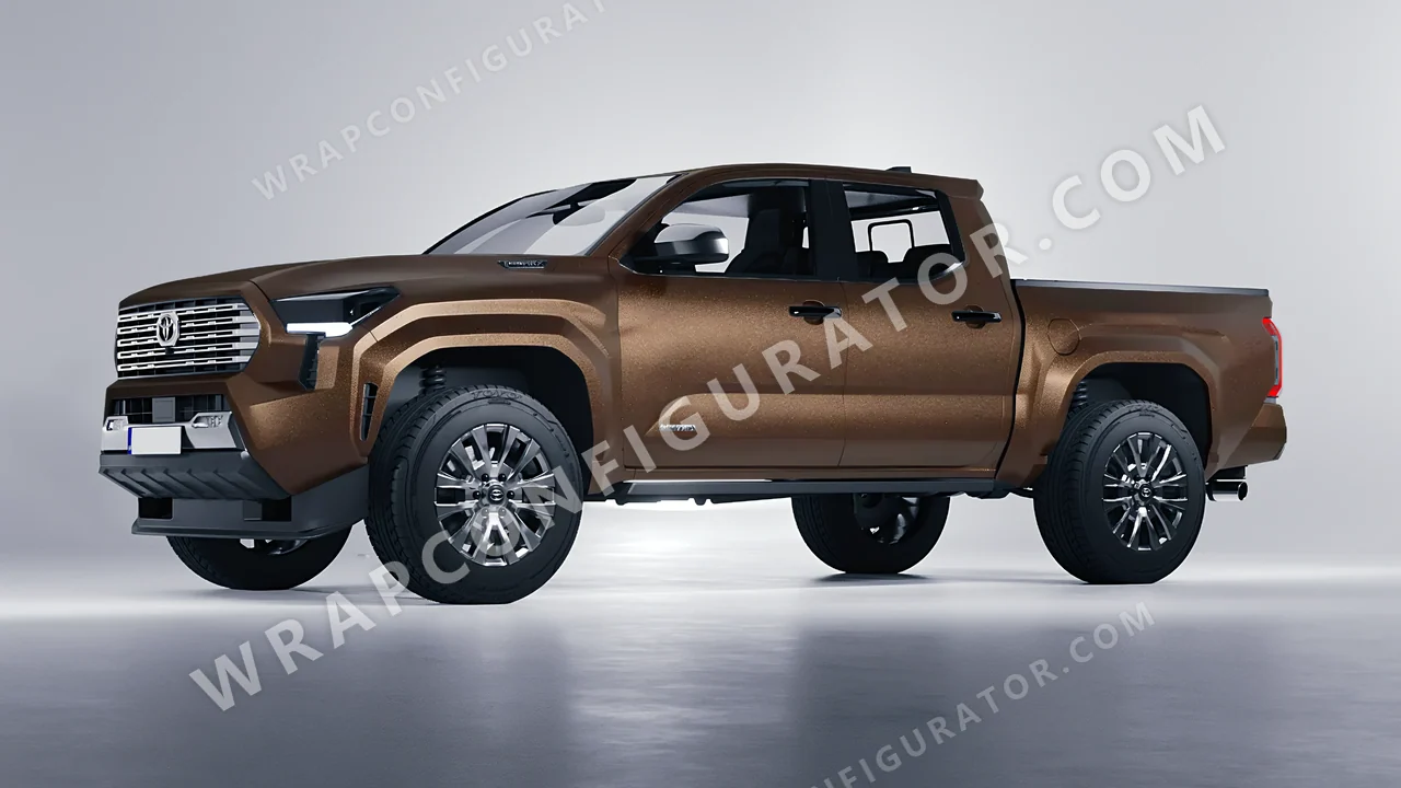 Brown Toyota Tacoma 2024 wrapped in KPMF Matt Java Brown K75543