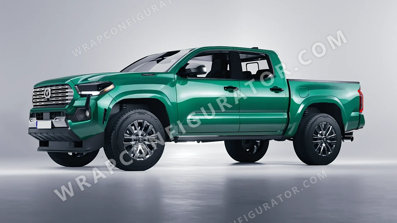 Green Toyota Tacoma 2024 wrapped in Avery Dennison Emerald Green SW900-771-O