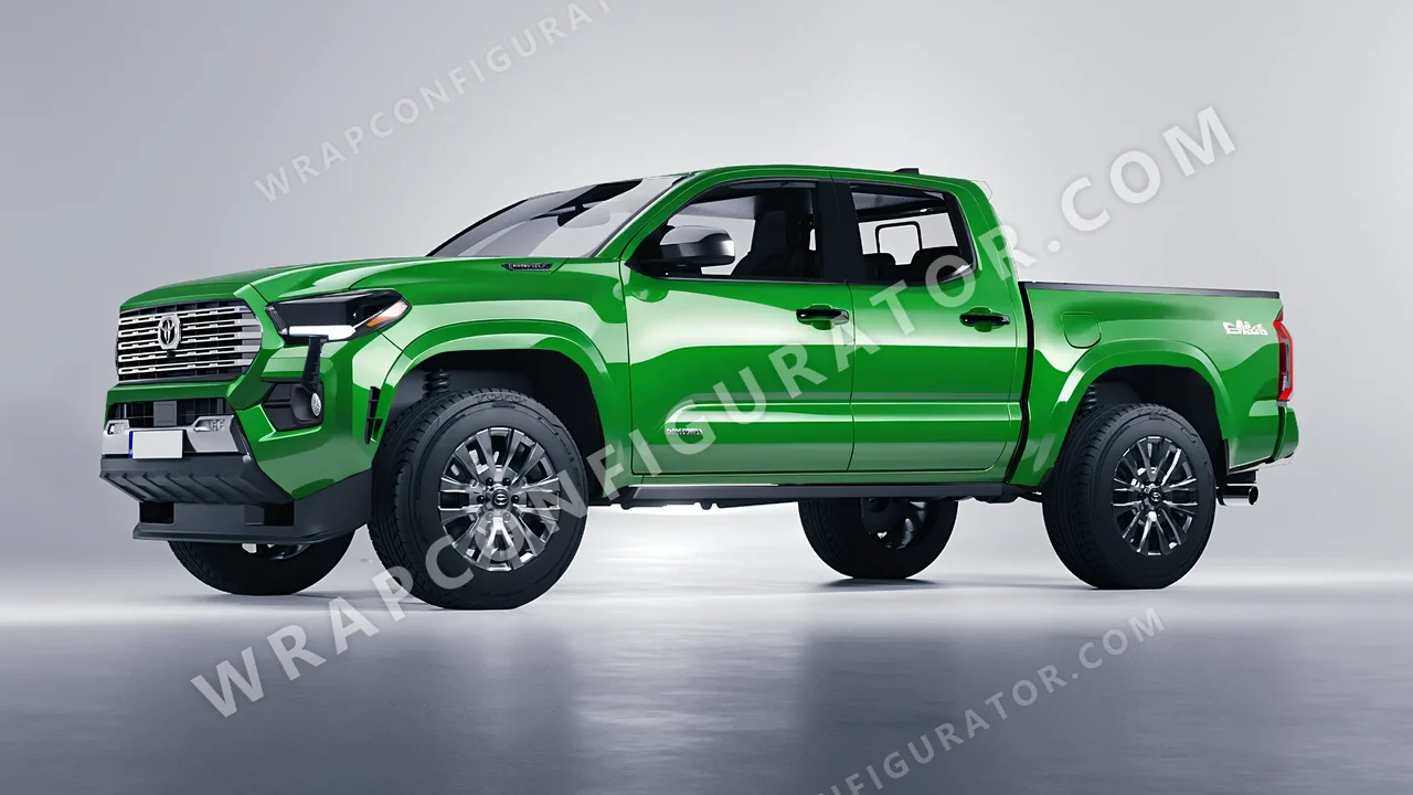 Green Toyota Tacoma 2024 wrapped in Avery Dennison Grass Green SW900-758-O