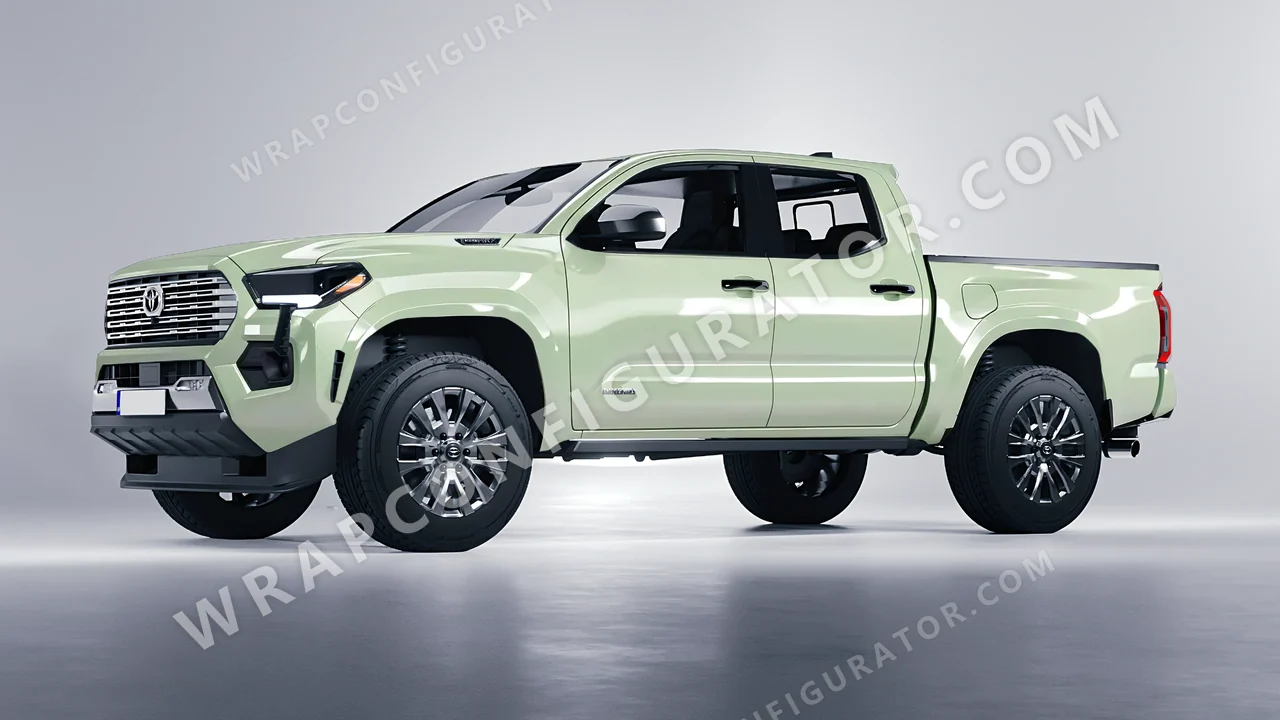 Green Toyota Tacoma 2024 wrapped in Avery Dennison Light Pistachio SW900-728-O