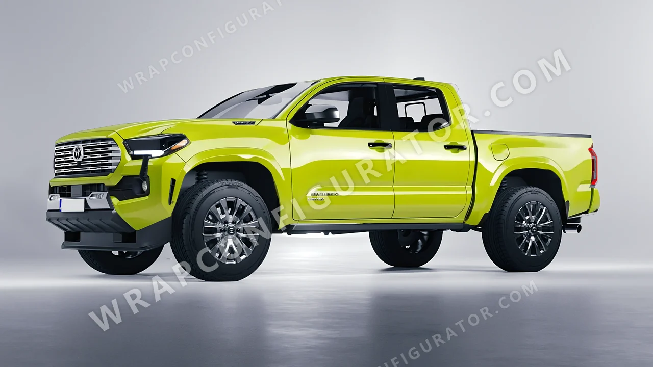 Green Toyota Tacoma 2024 wrapped in Avery Dennison Lime Green SW900-731-O