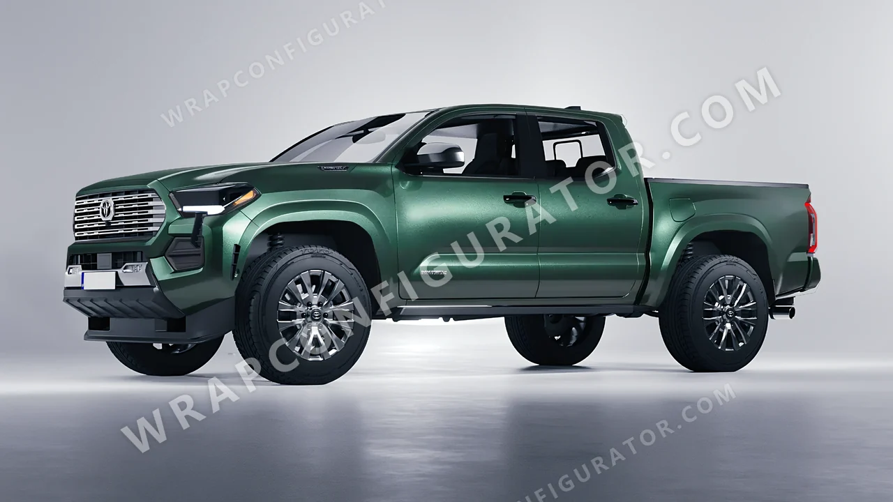 Green Toyota Tacoma 2024 wrapped in Avery Dennison Pearl Dark Green SW900-796-S