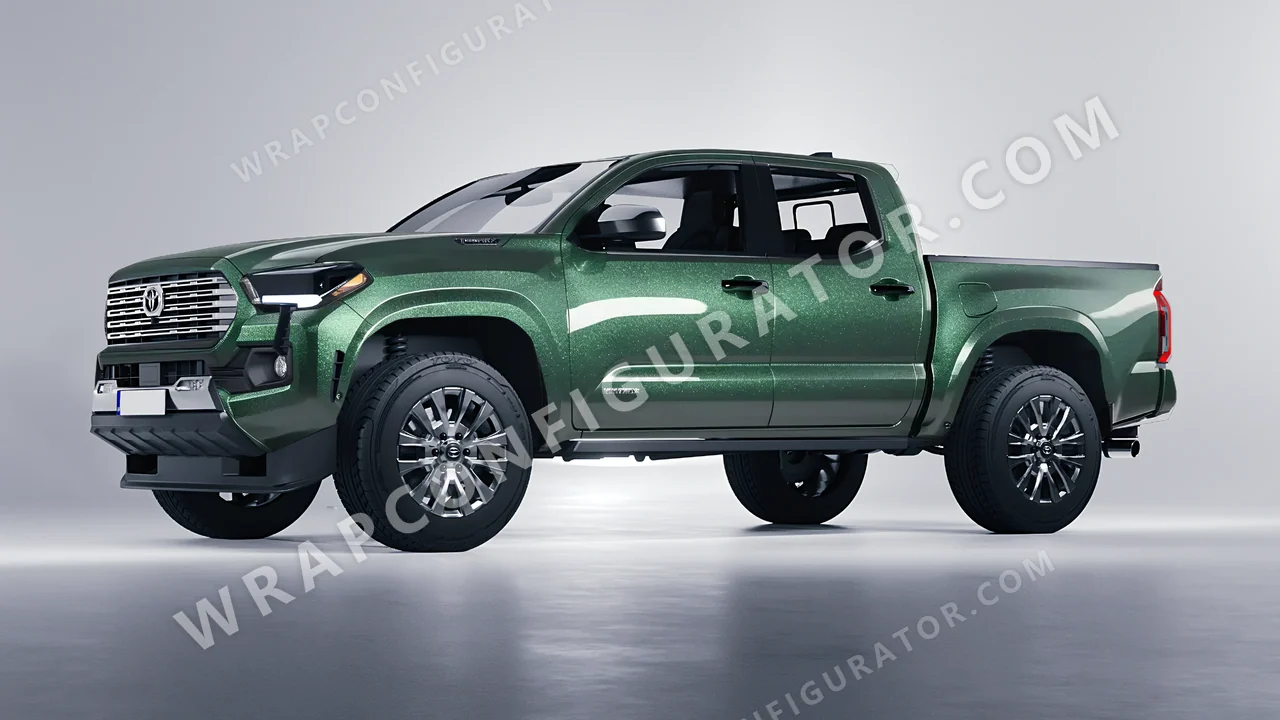 Green Toyota Tacoma 2024 wrapped in Avery Dennison Radioactive SW900-762-M