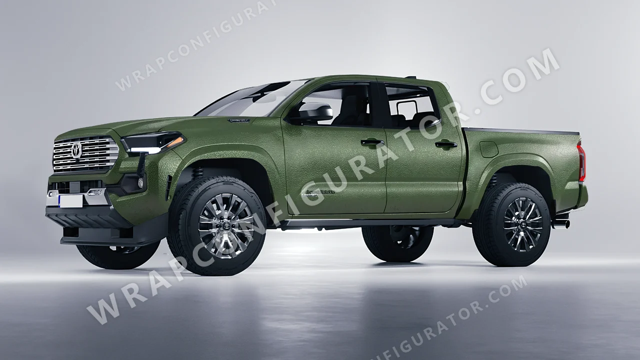 Green Toyota Tacoma 2024 wrapped in Avery Dennison Rugged Marsh Green SW900-738-X
