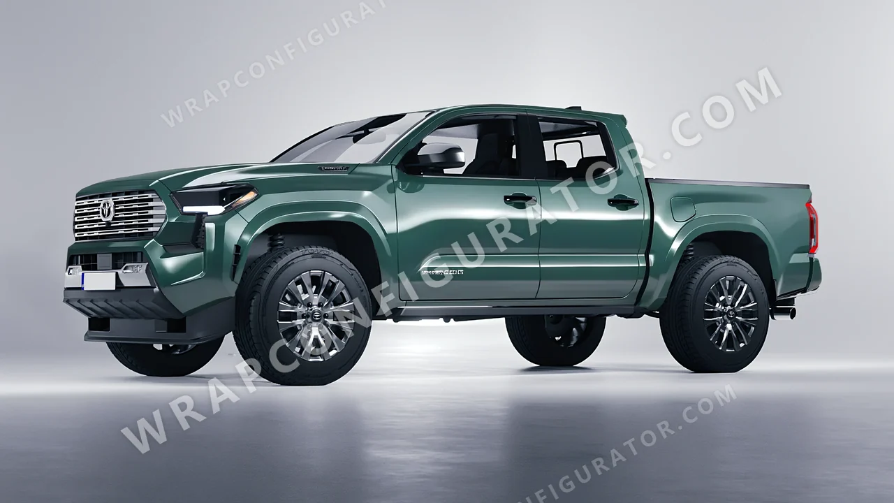 Green Toyota Tacoma 2024 wrapped in Avery Dennison Smooth Sage SW900-729-O