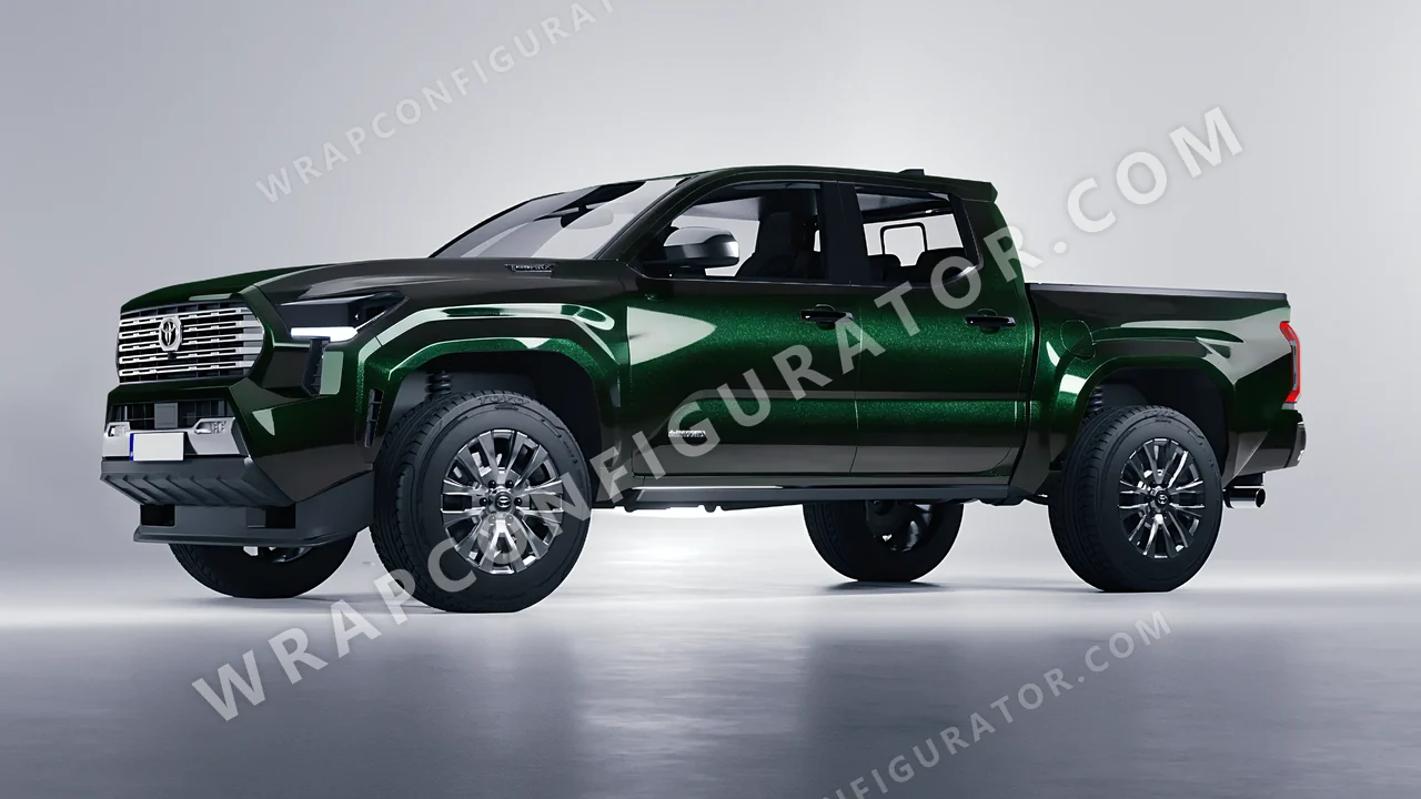Green Toyota Tacoma 2024 wrapped in Colourshield PPF by HyperPro Dark Emerald HGM43-P