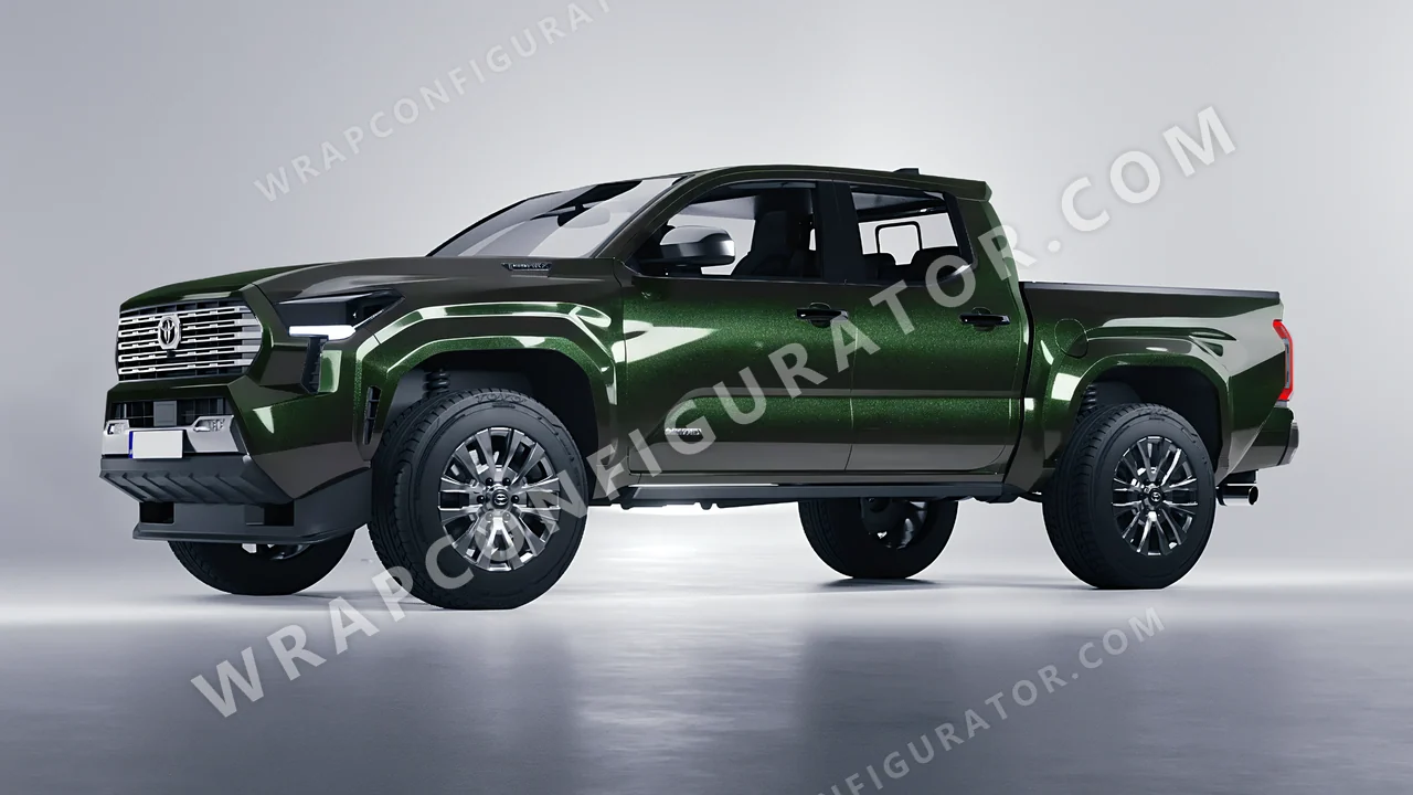Green Toyota Tacoma 2024 wrapped in Colourshield PPF by HyperPro Dark Forest Green HGM74-P