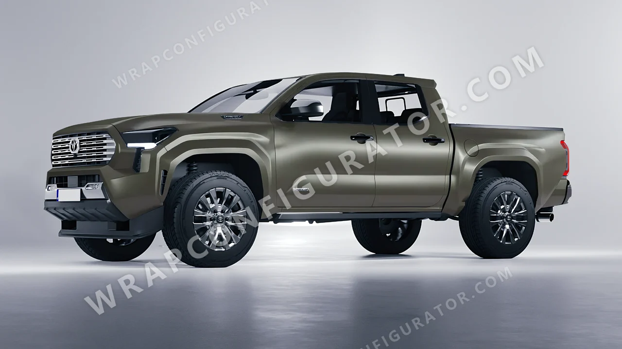 Green Toyota Tacoma 2024 wrapped in Colourshield PPF by HyperPro Gray Green SMF46-P