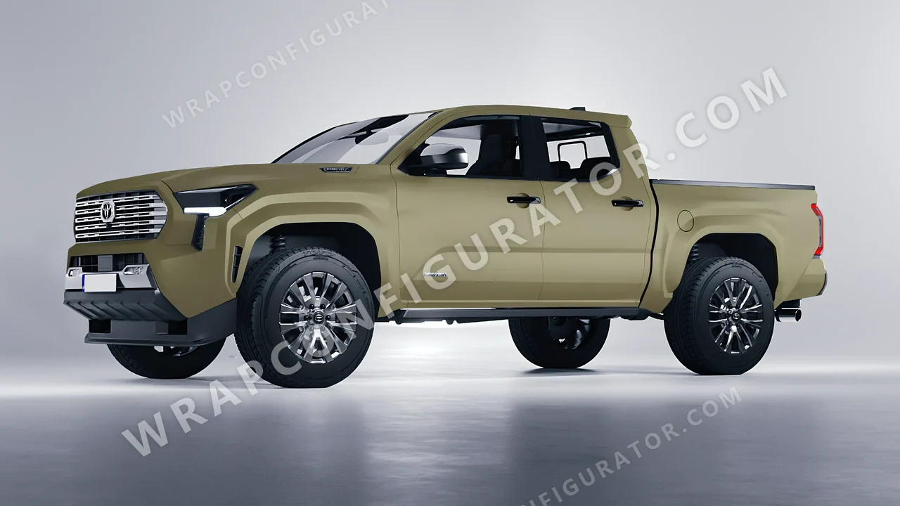 Green Toyota Tacoma 2024 wrapped in Colourshield PPF by HyperPro Khaki Green SMF05-P