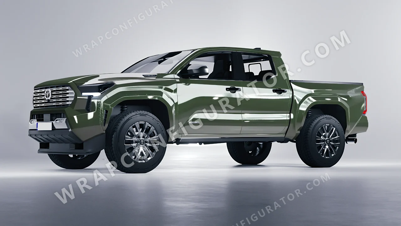 Green Toyota Tacoma 2024 wrapped in Colourshield PPF by HyperPro Retro Green HGF63-P