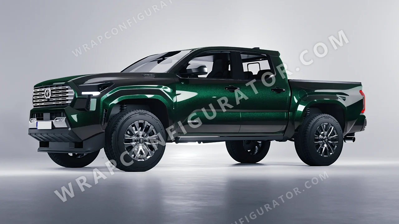 Green Toyota Tacoma 2024 wrapped in Inozetek Dynamic PPF Dark Emerald DPPF930