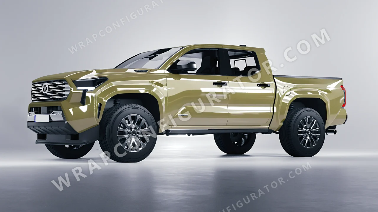 Green Toyota Tacoma 2024 wrapped in Inozetek Dynamic PPF Khaki Green DPPF932