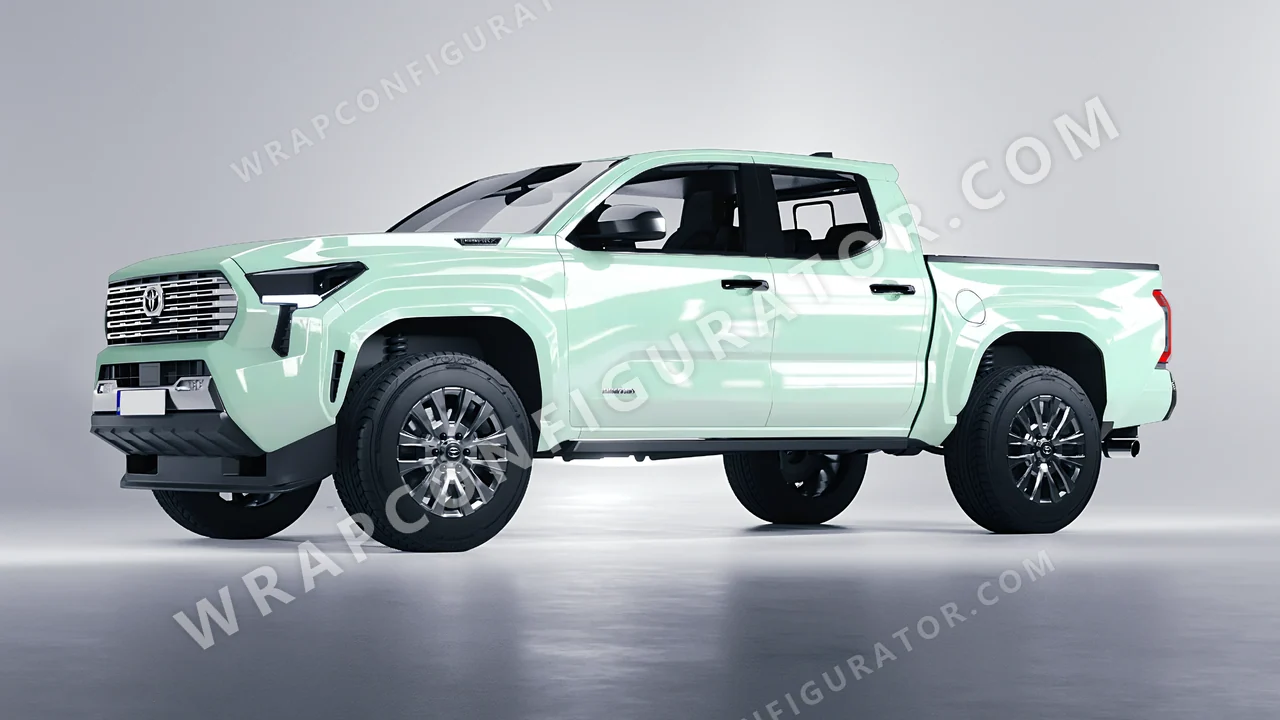 Green Toyota Tacoma 2024 wrapped in Inozetek Dynamic PPF Light Mint DPPF934
