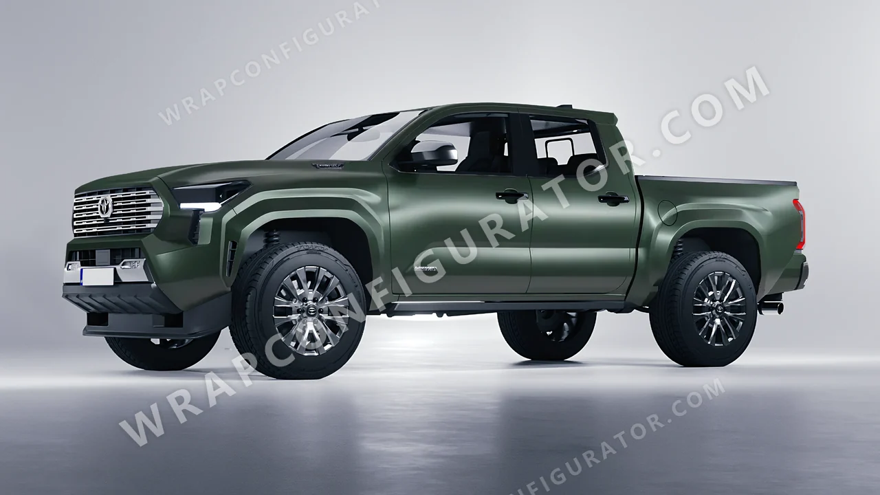 Green Toyota Tacoma 2024 wrapped in Inozetek Dynamic PPF Urban British Green URBN101