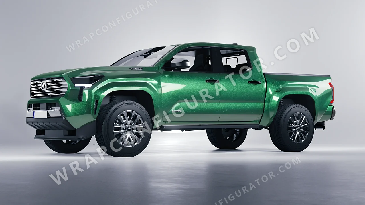 Green Toyota Tacoma 2024 wrapped in KPMF Envious Green K75407