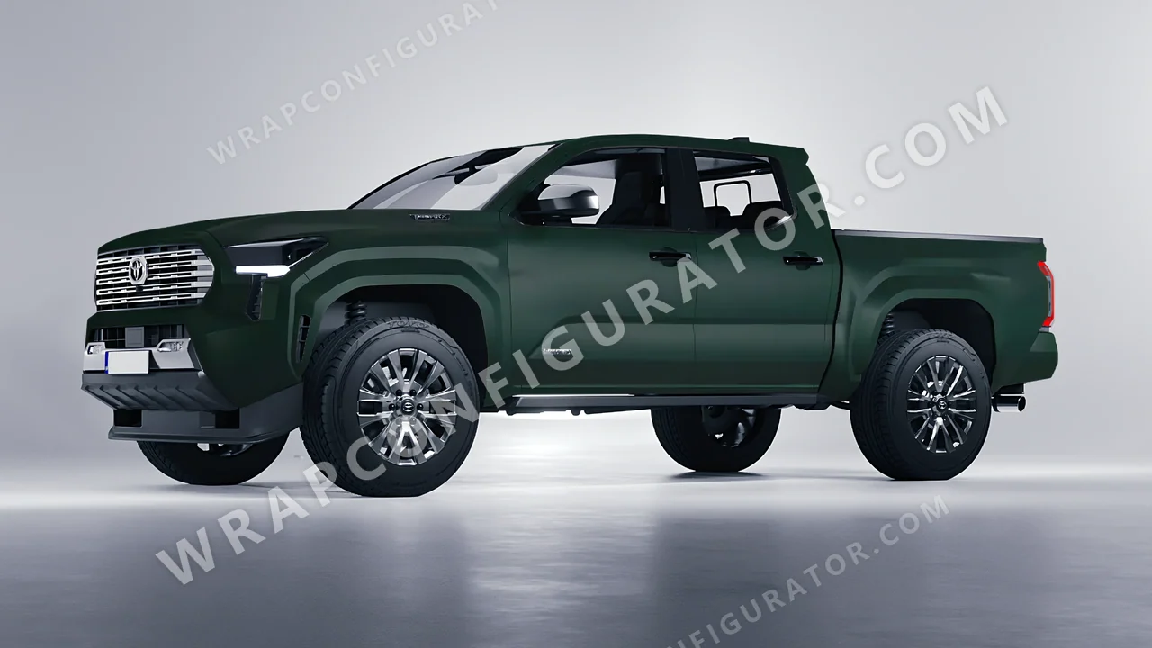 Green Toyota Tacoma 2024 wrapped in KPMF Frozen Emerald Matt K75577