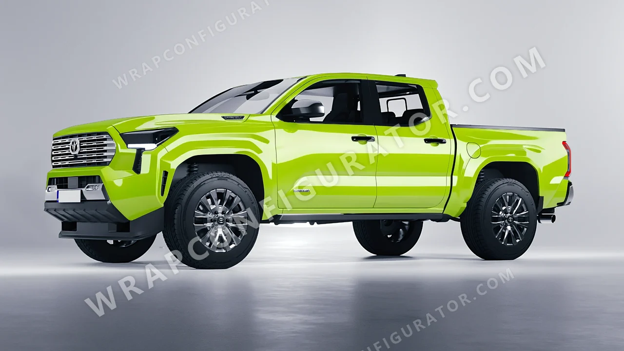 Green Toyota Tacoma 2024 wrapped in KPMF Surge Green K75438