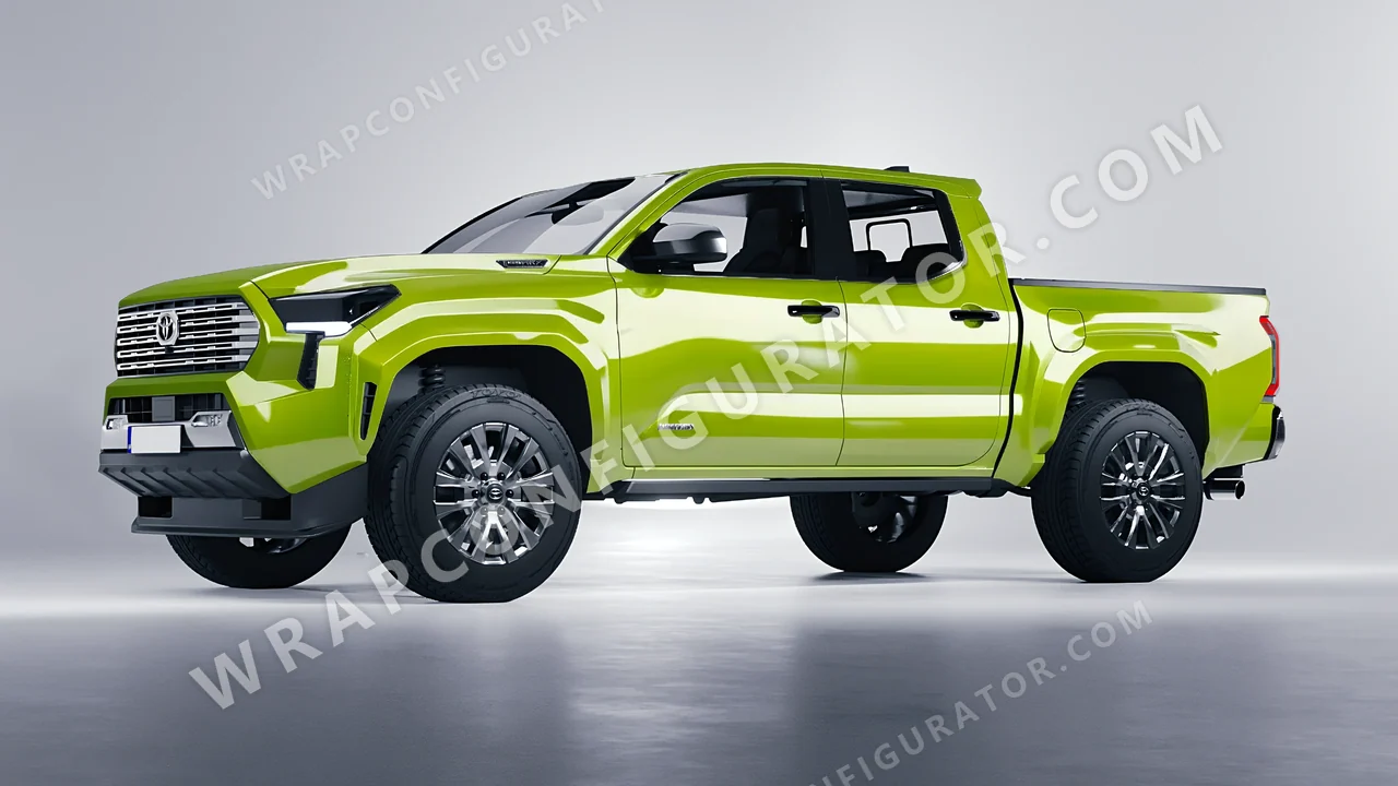 Green Toyota Tacoma 2024 wrapped in ORACAL Algae Green 970RA-688G