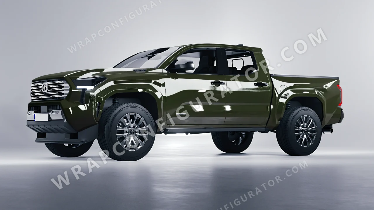 Green Toyota Tacoma 2024 wrapped in ORACAL Bottle Green 970RA-286G
