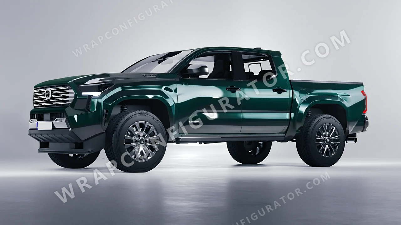 Green Toyota Tacoma 2024 wrapped in ORACAL Fir Tree Green 970RA-622G