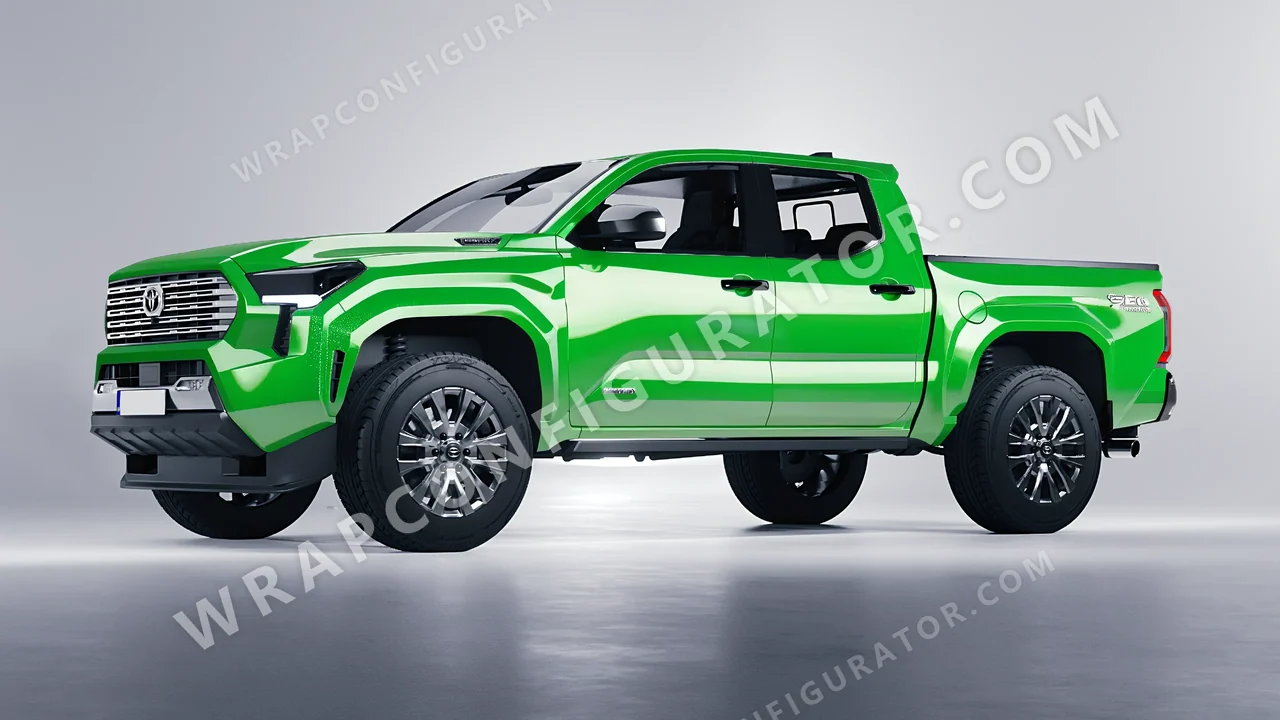 Green Toyota Tacoma 2024 wrapped in ORACAL Grass Green 970RA-602G