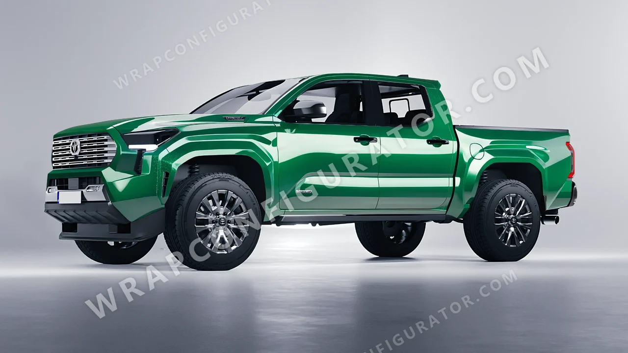 Green Toyota Tacoma 2024 wrapped in ORACAL Police Green 970RA-612G