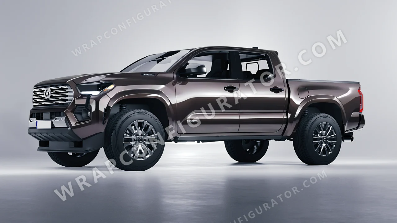 Grey Toyota Tacoma 2024 wrapped in 3M Gloss Charcoal Metallic G211